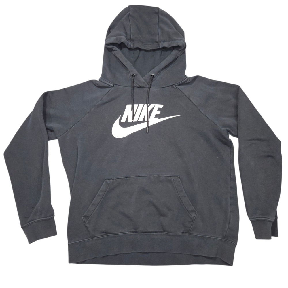 Nike Sportswear Essential Pullover Hoodie Black Futura Logo Sz S BV4126-010